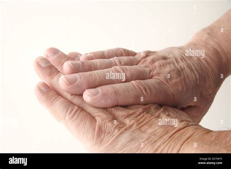 Closeup View Of A Senior Mans Aging Hands Stock Photo Alamy