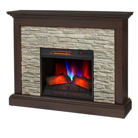Highland 50 In Faux Stone Mantel Electric Fireplace Tan Fireplace Ideas