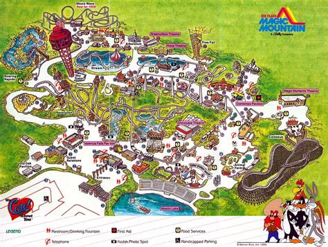 Six Flags Magic Mountain Park Map The World Map