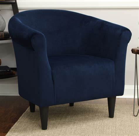 Mainstays Microfiber Bucket Accent Chair Navy Blue