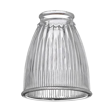 34 mattias chandelier ceiling fan with glass shade, 3 reversible blades, satin nickel. Sea Gull Lighting 5-in H 4.25-in W Clear Ribbed Glass Bell ...