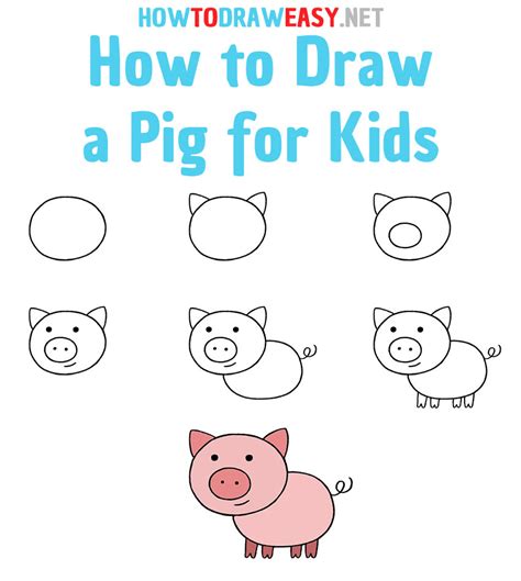 How To Draw A Pig For Kids How To Draw Easy