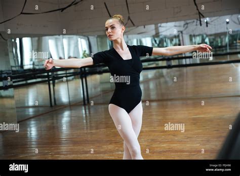 Beautiful Woman Dancing In Ballet Class Stock Photo Alamy