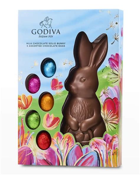 Godiva Chocolatier Solid Milk Chocolate Bunny With Foil Wrapped