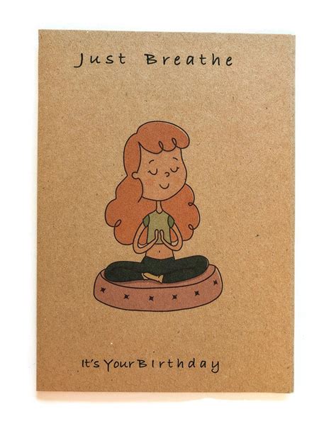 Just Breathe Its Your Birthday Yoga Birthday Card Etsy Uk