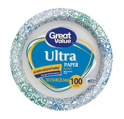 Great Value Ultra Paper Dinner Plates 10 116 100 Count