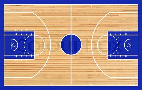 Basketball Court Floor Plan On Parquet Stock Image Colourbox