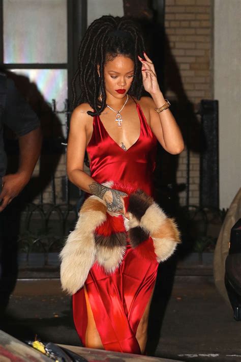 Rihanna In Red Dress 11 Gotceleb