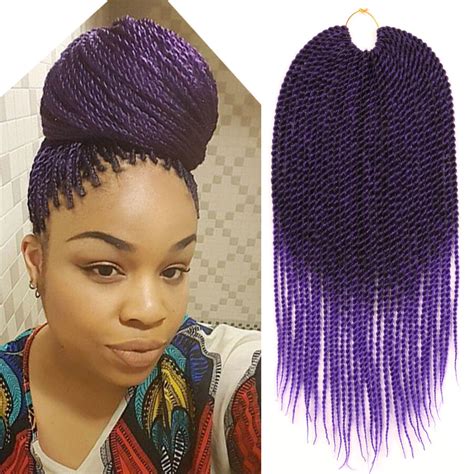 Senegalese twists are perfect for braiding. Ombre Purple Crochet Twist Braid Hair Extension Two Tone ...