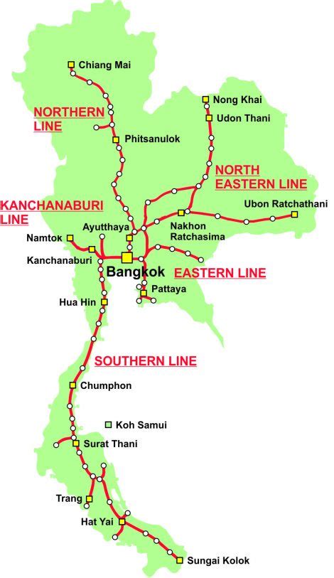 Thailand Train Map All 5 Major Train Lines Thailand Trains