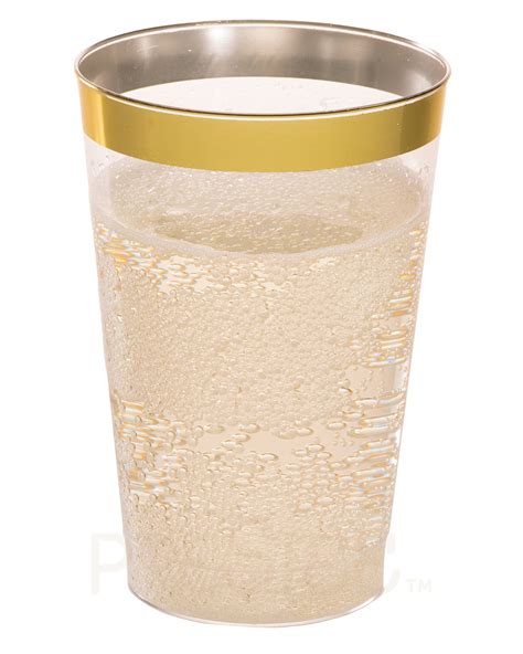 Gold Plastic Clear Cups Oz Pack Disposable Party Cups With