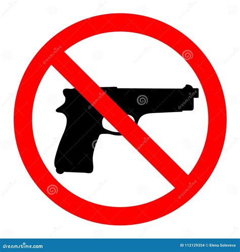 No Guns No Weapons Prohibition Sign On White Background Stock Vector