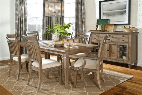 Start with a rustic farmhouse table complete with raw wood grain and distressing, and add variety seating to the mix. Gavin Rustic Dining Room Set - Dining Furniture