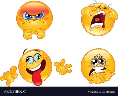 Emotions Emoticons Royalty Free Vector Image Vectorstock