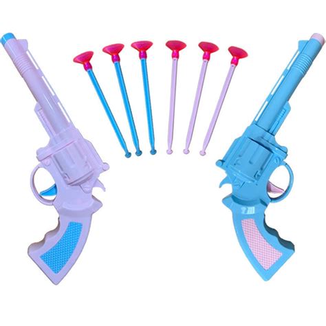 Kids Revolver Outdoor Fun Game Peashooter Toy With Suction Cup Safety
