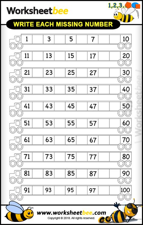Amazing Printable Worksheet For Kids About To Write Each Missing Number