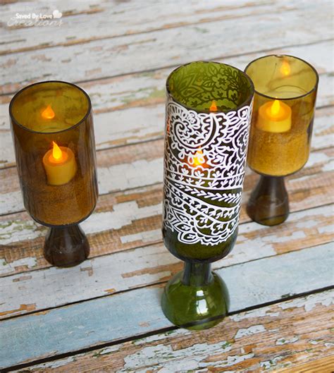 27 ideas on how to make wine bottle candle holders patterns hub