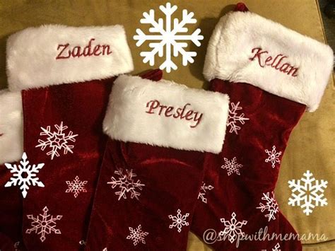 Winter Wonderland Personalized Snowflake Stockings Shop With Me Mama