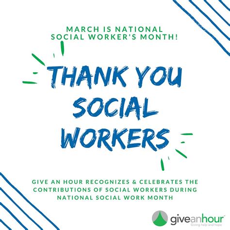 Thank You National Social Workers March Social Work Month Social