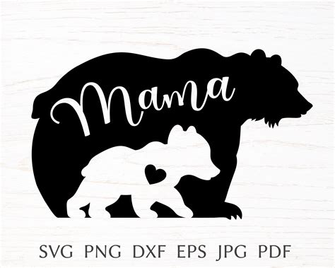 Mama Bear With Baby Bear Svg Cut File For Cricut Animal Etsy