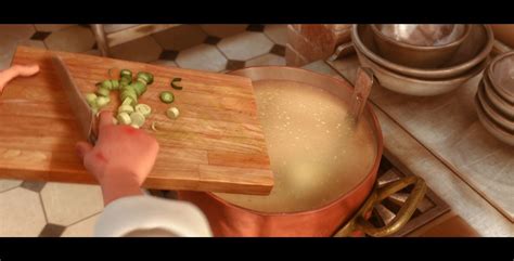 In Ratatouille 2007 When Linguini Is Chopping Leeks For The Soup You