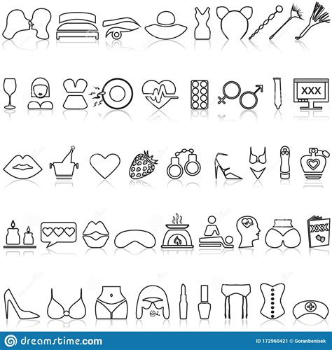 Sex Shop Vector Icons Set Stock Vector Illustration Of Perfect 172960421