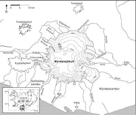 Figure 1 From Surface And Bedrock Topography Of The Mýrdalsjökull Ice