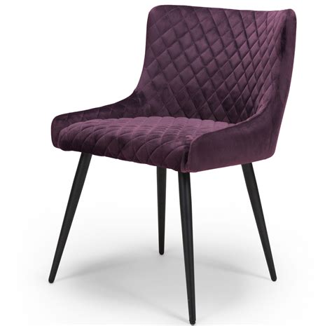 Vienna Purple Brushed Velvet Contemporary Dining Chair