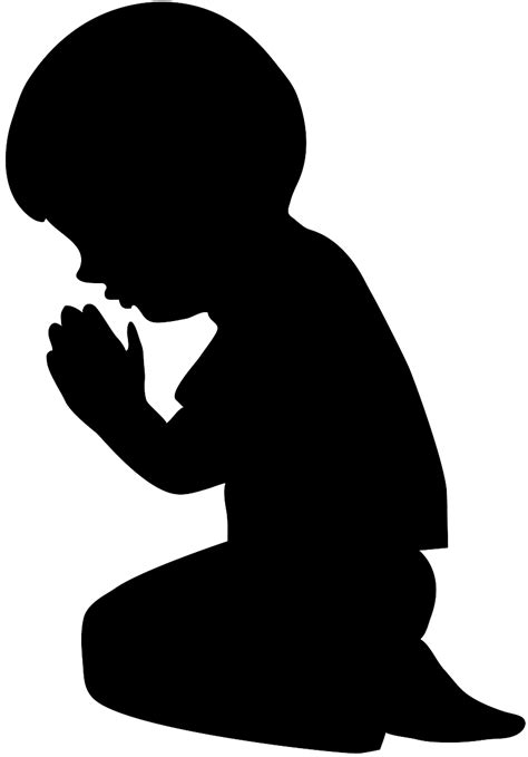 Child Praying Silhouette Free Vector Silhouettes