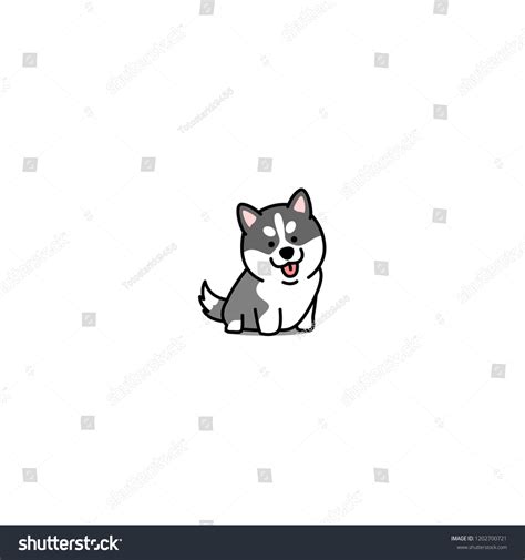 Cute Siberian Husky Puppy Cartoon Icon Stock Vector Royalty Free