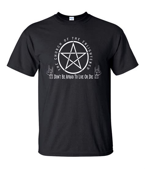 High Quality Male T Shirt Pentagram Tee Shirt Gothic Satanic Devil