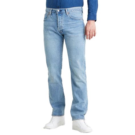 Køb Levis Herre 501 Original Jeans Med Lige Ben Lys Blå