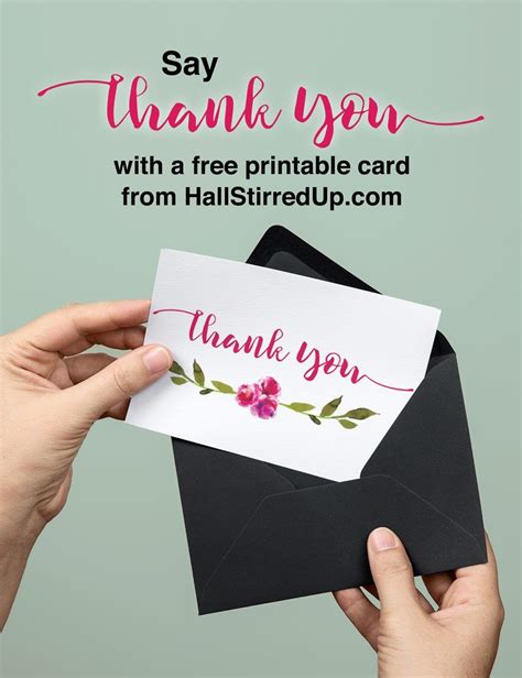 We did not find results for: Say Thanks with a free Printable Thank You Card from HallStirredUp.com | Printable thank you ...