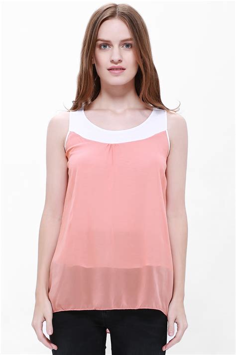 [43 off] popular plus size sleeveless chiffon women s summer blouse rosegal