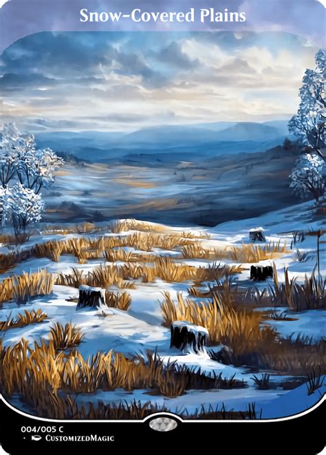 Snow Covered Lands Secret Lair Full Art Magic The Gathering Proxy Cards
