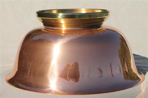 Vintage Rogers Copper Revere Bowl W Brass Foot Large Solid Copper Bowl