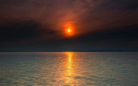 Download Wallpaper 3840x2400 Sunset Sun Horizon Reflections Waves
