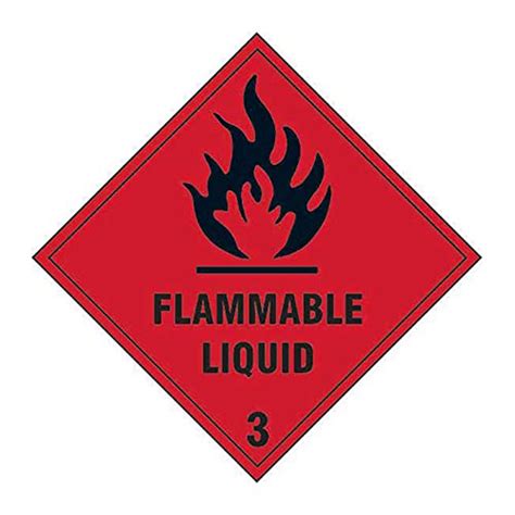 Buy Flammable Liquid Class 3 LABEL Hazardous Substances Self