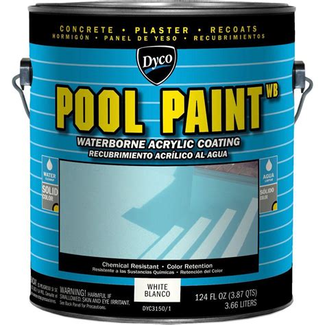 Dyco Paints Pool Paint 1 Gal 3150 White Semi Gloss Acrylic Exterior