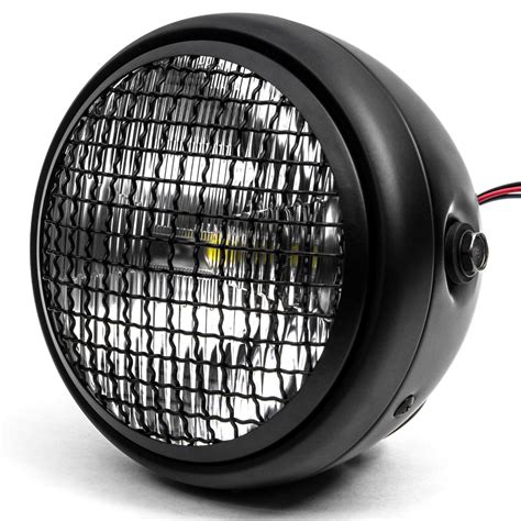 Learn about the best led lights for motorcycles. 7" Black LED Motorcycle Headlight w/ Side Mounting Running ...