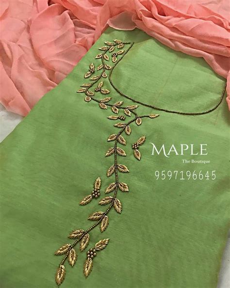 Simple Hand Embroidery Designs For Churidar Neck At Design