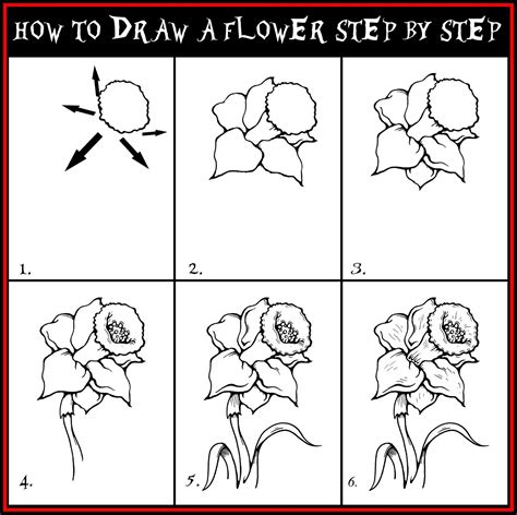 Draw A Flower Easy Flower Drawings Flower Drawing Flower Step By Step