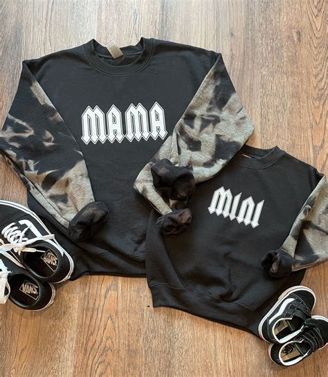 Matching Mama And Mini Bleached Sleeve Sweatshirt