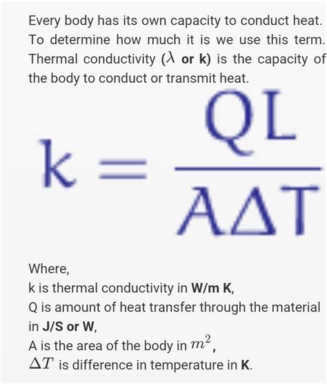 Thermal Conductivity Equation K Tessshebaylo