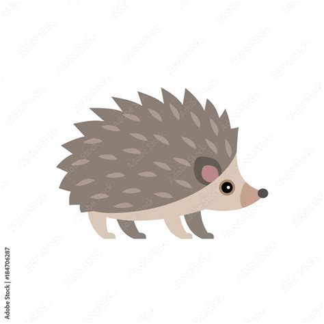 Vector Illustration Of Cute Hedgehog Isolated On Transparent Background