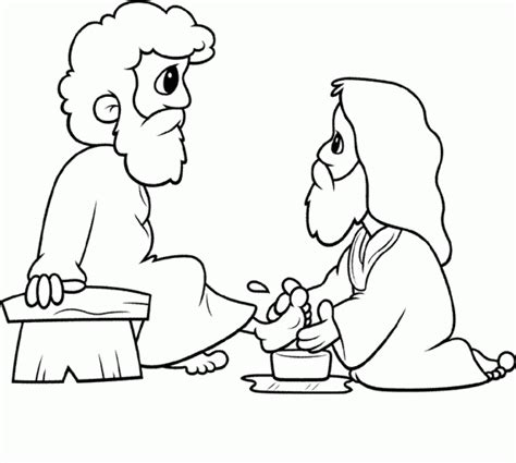 Jesus Washes The Disciples Feet Coloring Page Coloring Jesus Washing