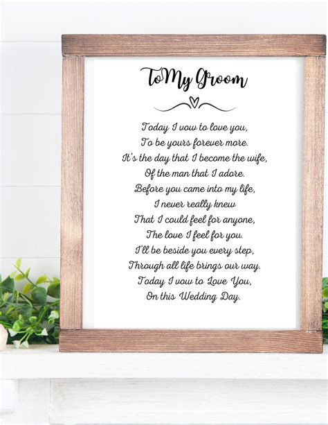 To My Groom Letter To Groom From Bride Grooms Gift Wedding Etsy In Wedding Gift Poem