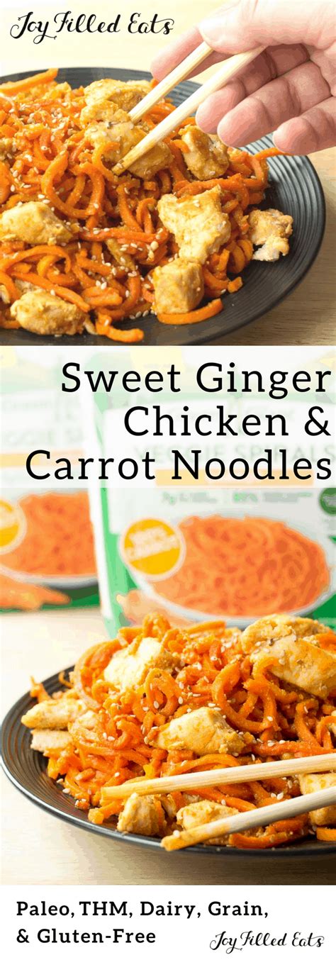 Sweet Ginger Chicken With Carrot Noodles Joy Filled Eats