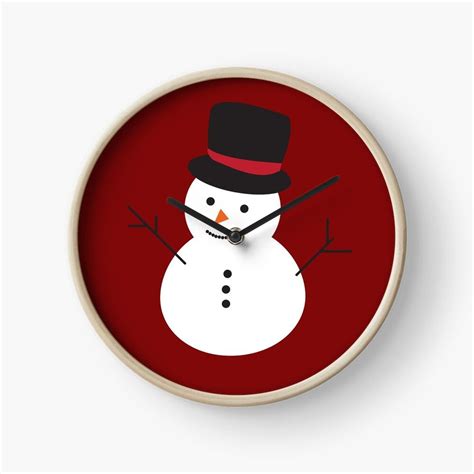 Happy Snowman Christmas Design Clock By Josipbdesign Christmas Design