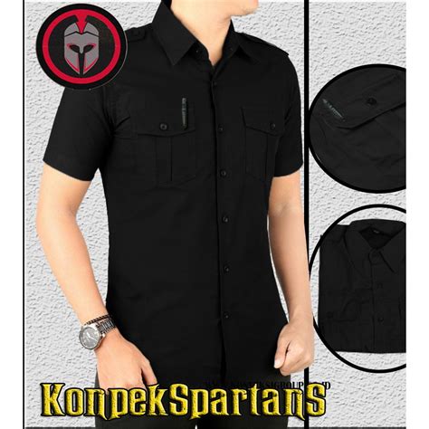 Jual KEMEJA PRIA LENGAN PENDEK HITAM KEMEJA SERAGAM PDH PDL